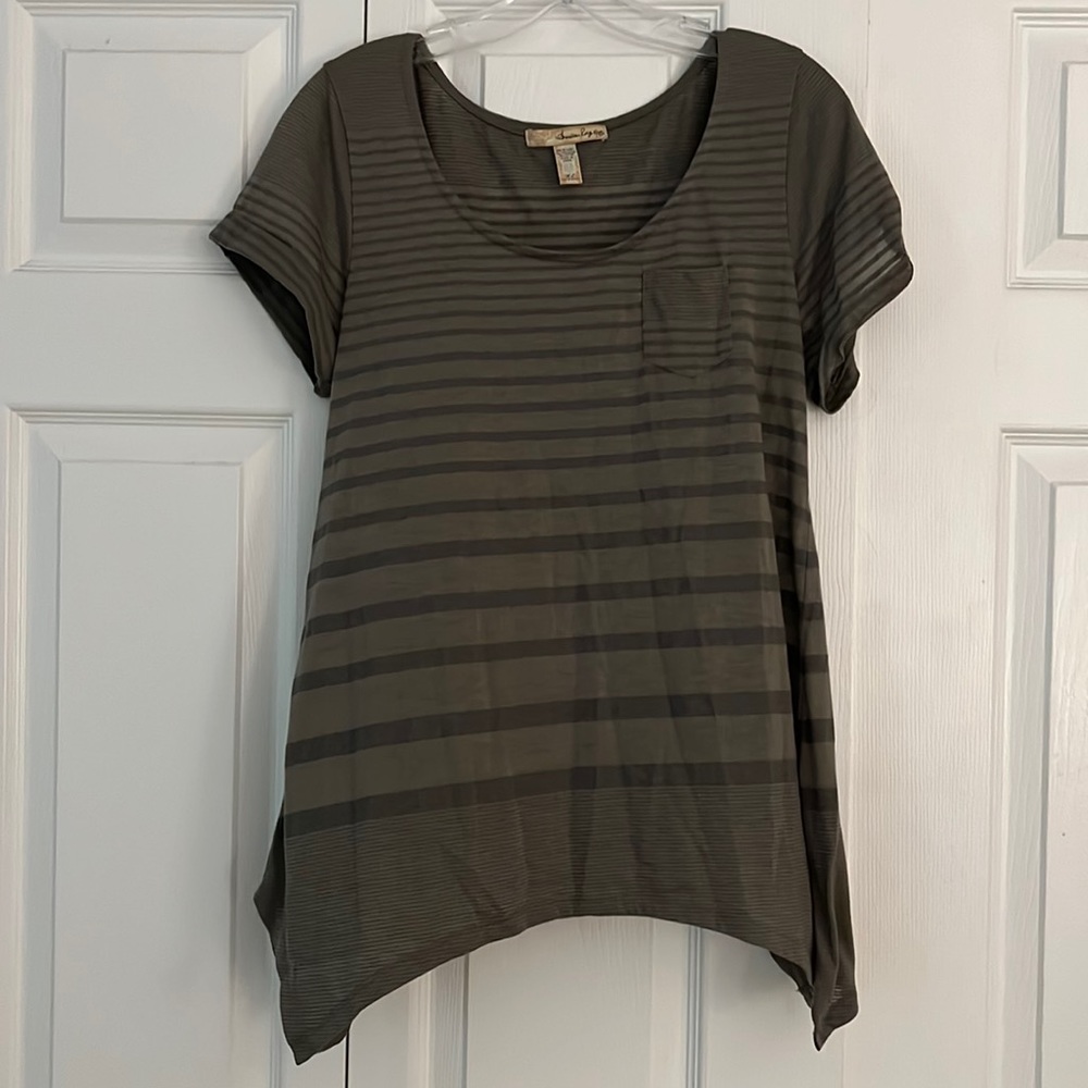 Olive green striped tshirt